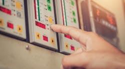 Finger Pressing Button on VFD Finger Pressing Button on VFD