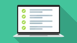 Laptop with online checklist