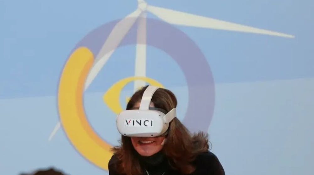 Lt Gov Polito experiencing Vinci's Offshore Wind VR software.