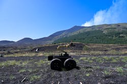 Skypersonic's rover at the Mt. Etna test site Skypersonic's rover at the Mt. Etna test site