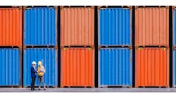 panorama of shipping containers