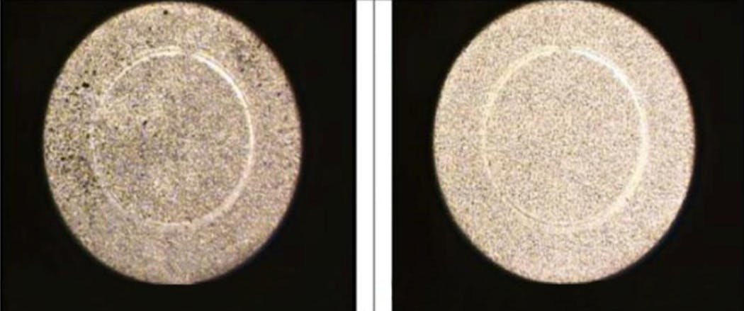 Figure 3. Laser cleaning removes grime, improving wire bond reliability