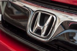 Close-up of Honda car emblem Close-up of Honda car emblem