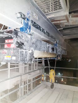 Wire-rope hoist in final position after installation and test. Wire-rope hoist in final position after installation and test.