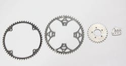 Functional aluminum parts for sprocket prototype.