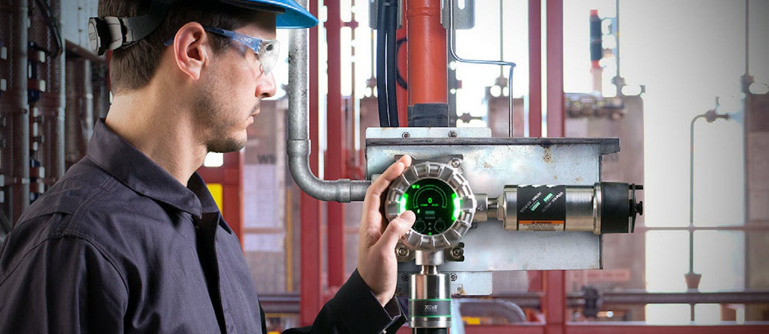 MSA worker checking gas detection instrument