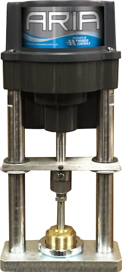The ARIA electrically actuated, modulating globe control valve. The ARIA electrically actuated, modulating globe control valve.