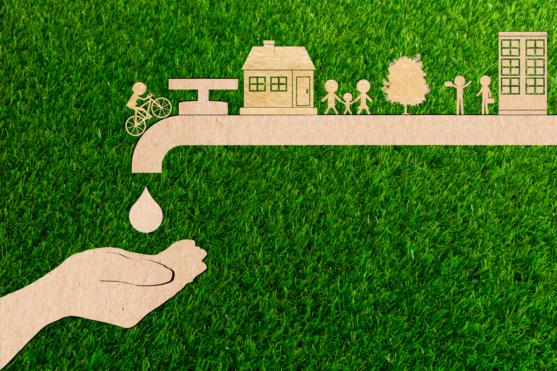 Water droplet from tap