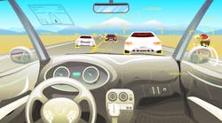Driving simulation illustration