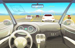 Driving simulation illustration Driving simulation illustration