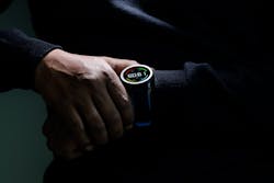 Man wearing smart watch Man wearing smart watch