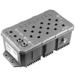 Antaira Technologies’ LMP-1802G-M12-10G-SFP-67-24 Series is an 18-port managed gigabit Ethernet switch that is IP67 waterproof rated. Antaira Technologies’ LMP-1802G-M12-10G-SFP-67-24 Series is an 18-port managed gigabit Ethernet switch that is IP67 waterproof rated.