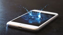 Water splash on phone Water splash on phone