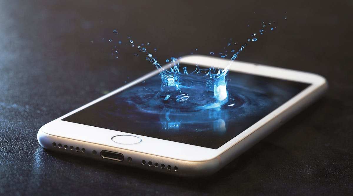 Water splash on phone