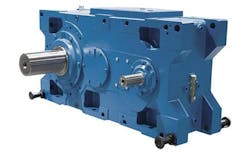 Delivering a modular, flexible design for optimum reliability and performance for hoist and crane applications, Nord's MAXXDRIVE XD series parallel industrial gear units have an extended center distance to allow for maximum space for the U-shape arrangement of the motor and rope drum on the same side of the gearbox. Delivering a modular, flexible design for optimum reliability and performance for hoist and crane applications, Nord's MAXXDRIVE XD series parallel industrial gear units have an extended center distance to allow for maximum space for the U-shape arrangement of the motor and rope drum on the same side of the gearbox.