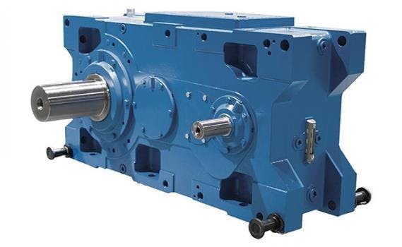 Delivering a modular, flexible design for optimum reliability and performance for hoist and crane applications, Nord&apos;s MAXXDRIVE XD series parallel industrial gear units have an extended center distance to allow for maximum space for the U-shape arrangement of the motor and rope drum on the same side of the gearbox.