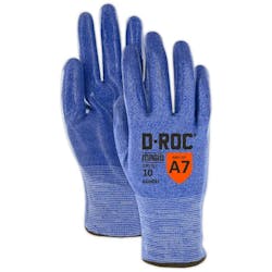 Magid's RepTek Grip silicone palm-coated gloves (GPD787 and GPD487) provide AeroDex Technology to achieve cut-level A7 protection. The A7 label is printed right on the back of the glove for easy identification and safety. Magid's RepTek Grip silicone palm-coated gloves (GPD787 and GPD487) provide AeroDex Technology to achieve cut-level A7 protection. The A7 label is printed right on the back of the glove for easy identification and safety.