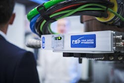 The Moduflex tool changer is attached to the robot enabling the robot to change tools quickly and safely. The Moduflex tool changer is attached to the robot enabling the robot to change tools quickly and safely.