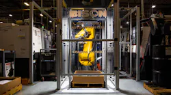 Fanuc robot performing gear blank finishing operation at Bison's facility.