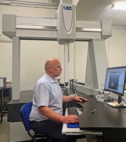 William Hayes, Quality Improvement Engineer at the Dudley factory of The Timken Company, with the new LK Metrology AlteraM 15.12.10 ceramic bridge coordinate measuring machine.