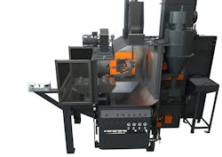 The RWS 1200 swing satellite table machine with blast turbine and air blast nozzles guarantees energy-efficient operation. The RWS 1200 swing satellite table machine with blast turbine and air blast nozzles guarantees energy-efficient operation.