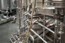 Brewing factory close-up Brewing factory close-up