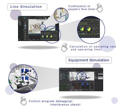 Mitsubishi&apos;s MELSOFT Gemini 3D Simulator Software.