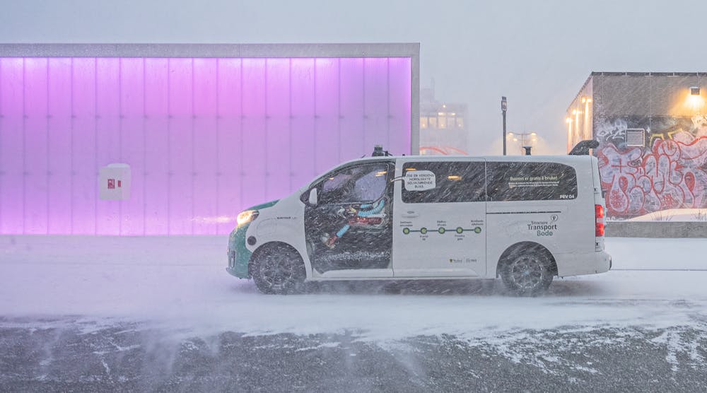 Automated vehicle in snowy weather