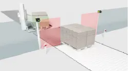 For access guarding with dynamic format adaptation, Leuze relies on a combination of safety laser scanners, optical distance sensors, and associated safety programs.