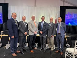As lead automation supplier, Emerson joined the Golden Triangle Polymers Project groundbreaking, a Chevron Phillips Chemical and QatarEnergy joint venture. Pictured from left to right are Joe Herink, president and CEO of Scallon Controls; Ron Martin, president Americas for Emerson&rsquo;s global sales; and Keven Dunphy, vice president and general manager of Emerson&rsquo;s measurement solutions.