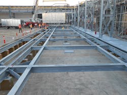 The BAC Series 3000 modules were installed on the existing concrete cold-water basin. The BAC Series 3000 modules were installed on the existing concrete cold-water basin.