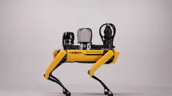 Boston Dynamic's Spot robot with Fluke's SV600 acoustic imager.