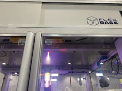 Pilz magnetic lock used for guard doors on the FLEXBASE system from Automationnth. Pilz magnetic lock used for guard doors on the FLEXBASE system from Automationnth.