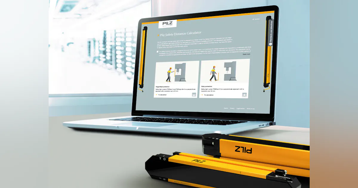 Safety Distance Tool Free Safety Distance Calculator for Light Curtains | New Equipment Digest