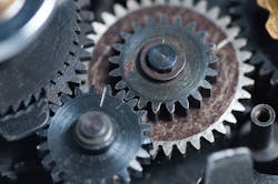 Among a pair of gears that mesh, the gear that transmits the rotational motion of a motor or other device through the drive shaft is called the driving gear.