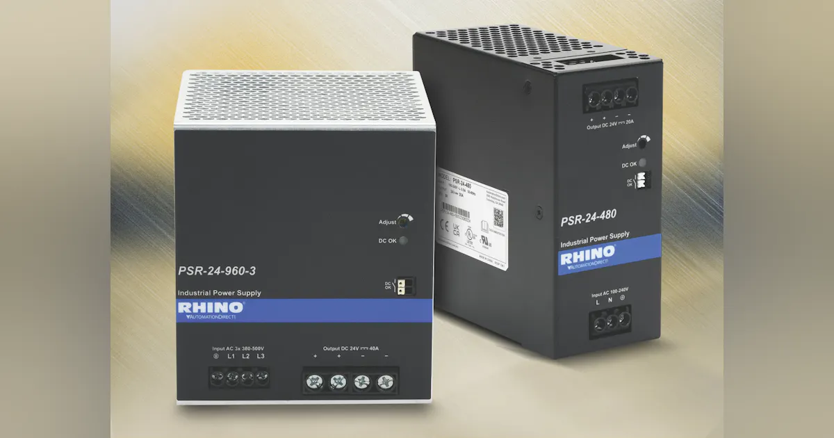 AutomationDirect Adds RHINO PSR Power Supplies | New Equipment Digest