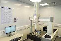 Instead of being mechanically fixtured for inspection, components on the other LK CMM at Alltrista are seen here being secured by suction. Instead of being mechanically fixtured for inspection, components on the other LK CMM at Alltrista are seen here being secured by suction.