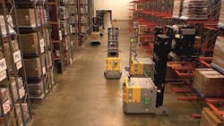 LGVs are designed to handle various pallet types with loads up to 3,400 lb. LGVs are designed to handle various pallet types with loads up to 3,400 lb.