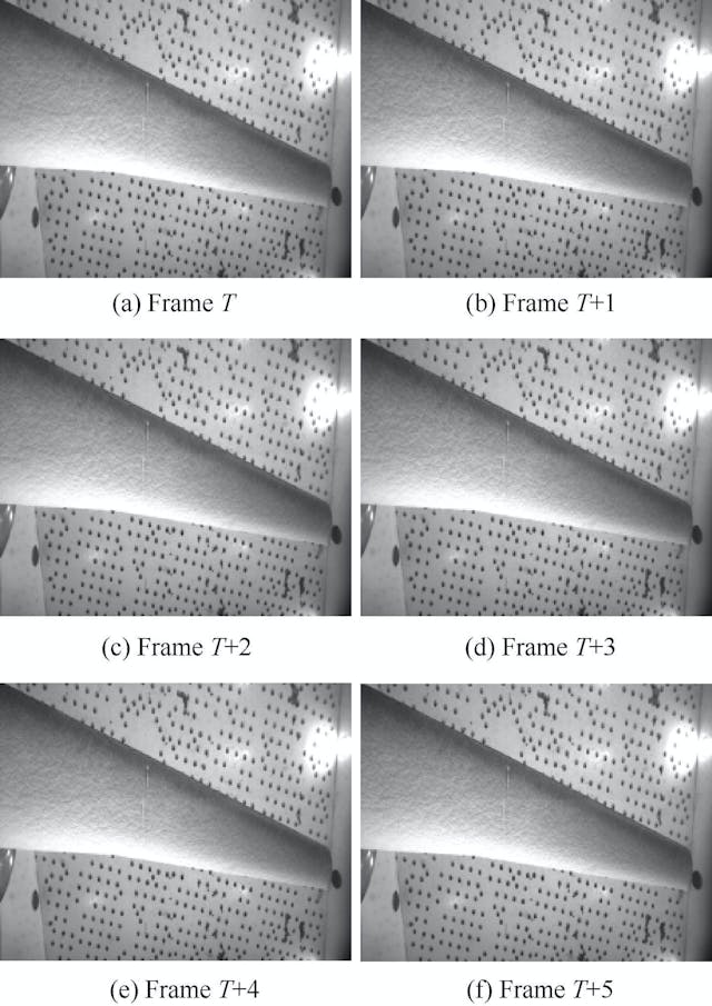 Sample images of the wing while under test.