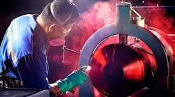 Dye penetrant testing was completed to ensure the new rotor had no flaws.