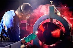 Dye penetrant testing was completed to ensure the new rotor had no flaws. Dye penetrant testing was completed to ensure the new rotor had no flaws.