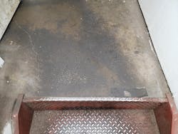 Dover Hydraulics' stairs before. Dover Hydraulics' stairs before.