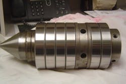 New bearing assembly with the old-style solid nose, before the redesign of the nose.