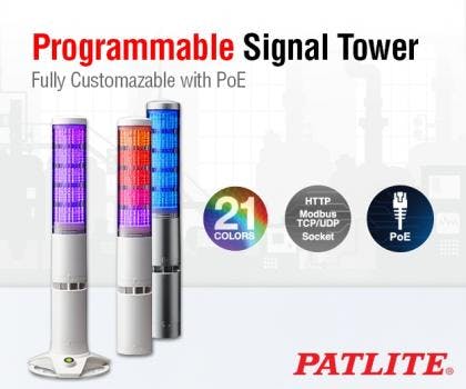 PATLITE Corporation Introduces The LA6-POE: Programmable Signal Tower ...