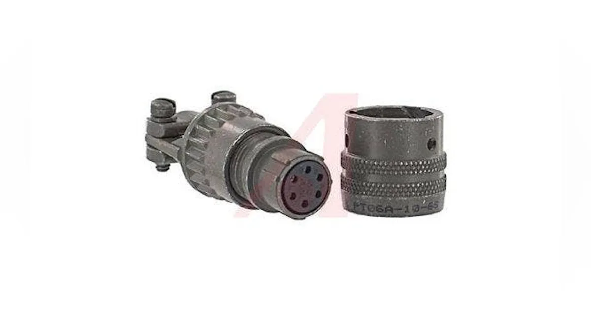 connector,metal circular,str plug w/cable clamp,size 10,6 #20 solder ...