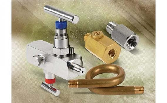 Winters siphons, snubbers, and throttling needle valves for pressure sensing