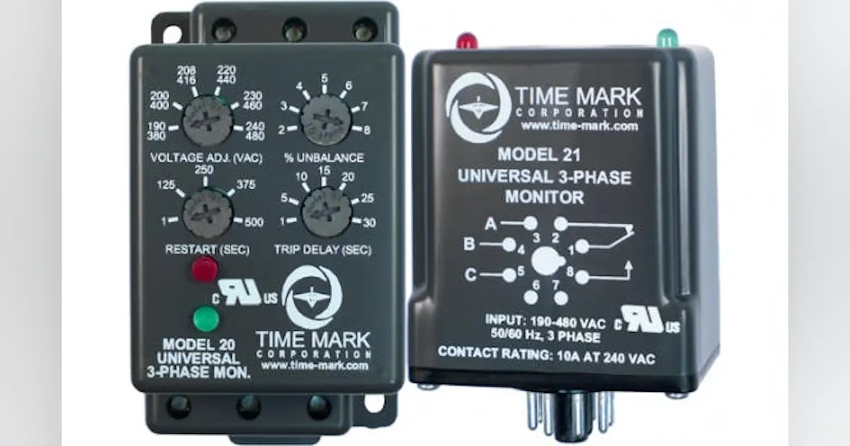 Phase Monitor Cover Model 20/21 3-Phase Monitors with Trip and Restart Delays | New ...