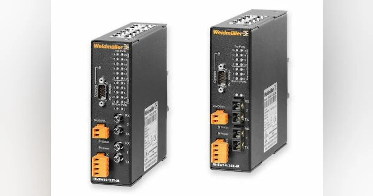 Weidmuller’s Copper/Fiber Managed Industrial Ethernet Switches ...