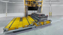 RWS rail-guided shuttle table for transporting heavy tools and molds weighing up to 40 tons