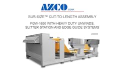 Cut-To-Length Assembly with Dual Unwinds and Edge Guides Precisely Cuts Coated Fiberglass | FGW-1650 Cut-To-Length Assembly with Dual Unwinds and Edge Guides Precisely Cuts Coated Fiberglass | FGW-1650